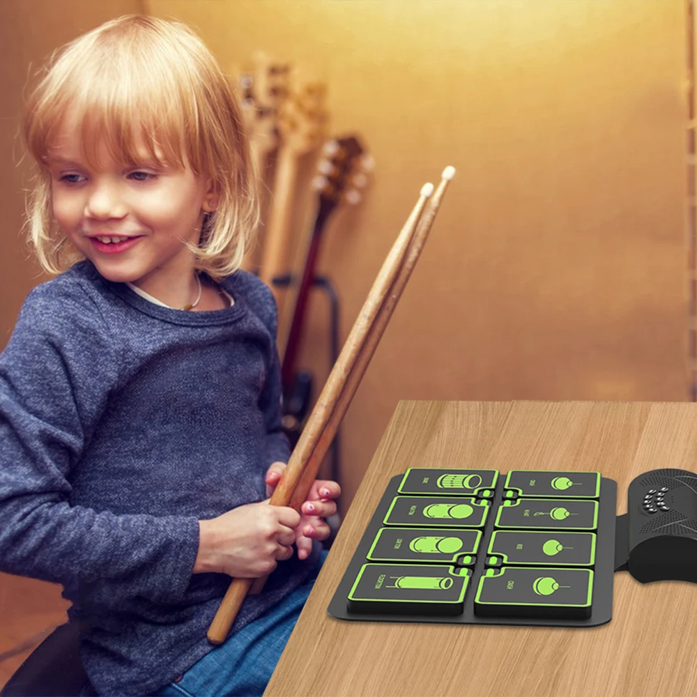 Mini Jazz Silicone Toy Set Low Volume Cymbals Snare Drum Professional Kids Drum Set