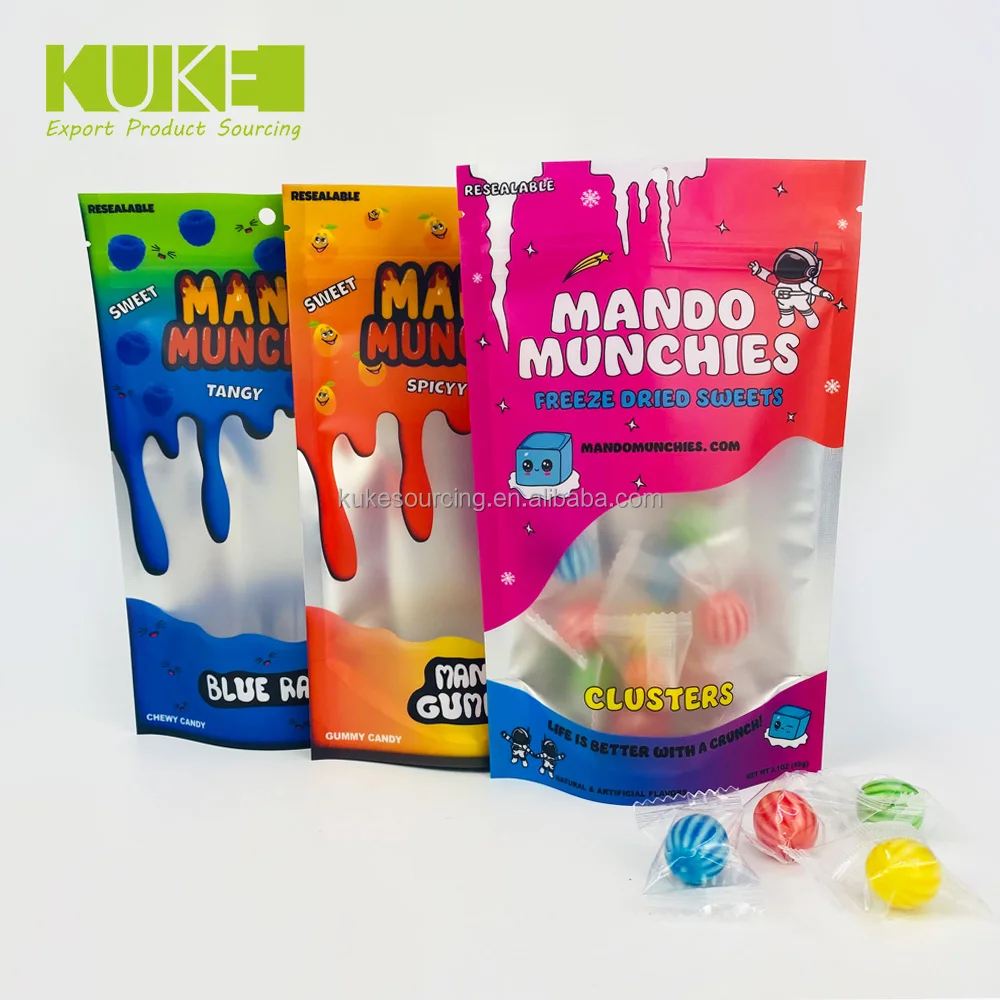 mylar custom bag snack food aluminum foil stand up pouch zip  plastic  ziplock  mylar  packaging bag with clear window