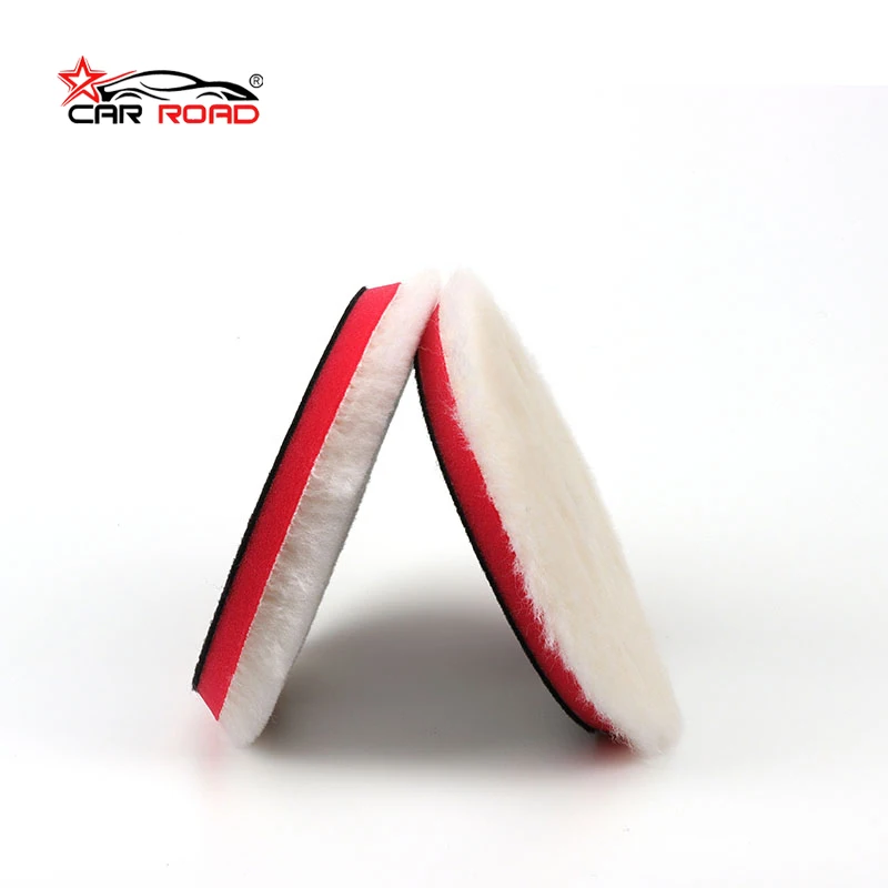 Wholesale Customized Good Quality 6 Inch cr 100% Wool Material Durable 6' Lamb Wool car Polishing Pad Wool Pads For Car buffing