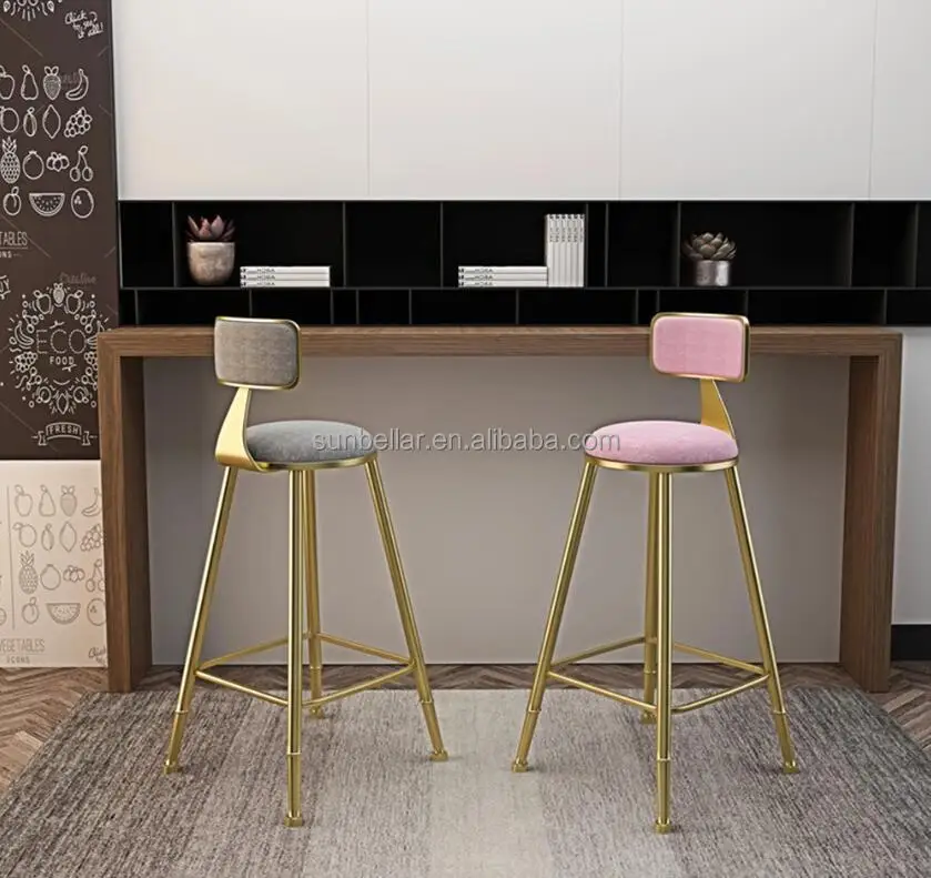 
High Quality Stools Bar Chair Modern with Stainless Steel Stand High Chair for Bar Velvet Table Counter Chairs Elegant 
