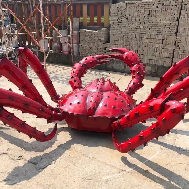 outdoor  Garden sculpture decoration Fiberglass giant crab display sculpture
