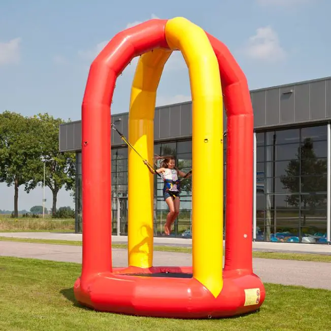 Outdoor bungee interactive game inflatable bungee trampoline jumper inflatable bungee jump jumping bouncy game for kids n adults