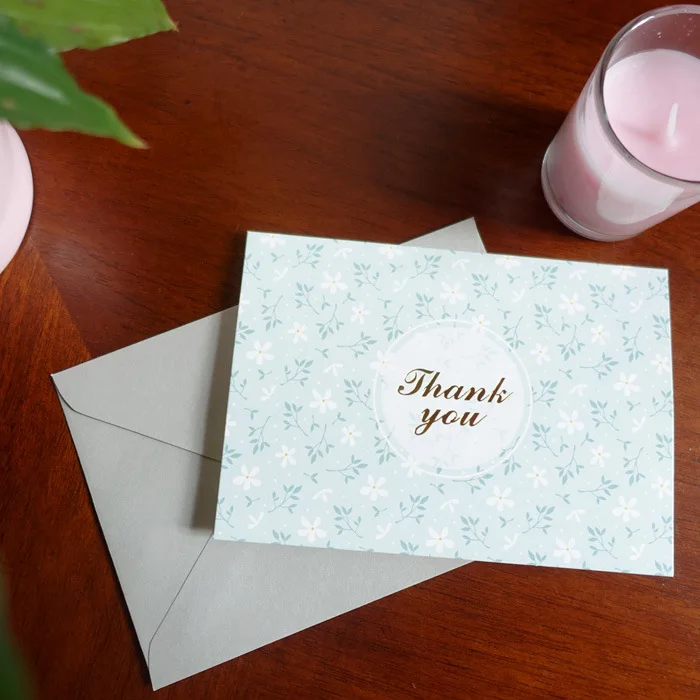 Custom Thank You Card Thick Paper Virious Styles Greeting Birthday Cards for small business With Foil Logo