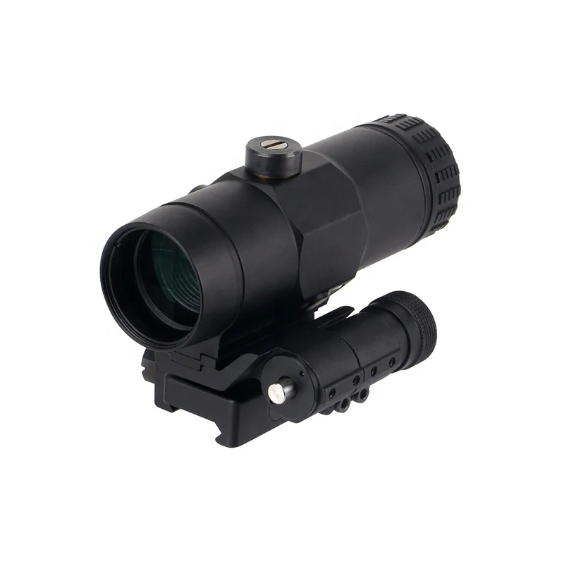 Outdoor Tactical Aluminum Optics Magnifier with Flip Side Scope Mount 3x Magnifier For Red Dot Sight Hunting Scope