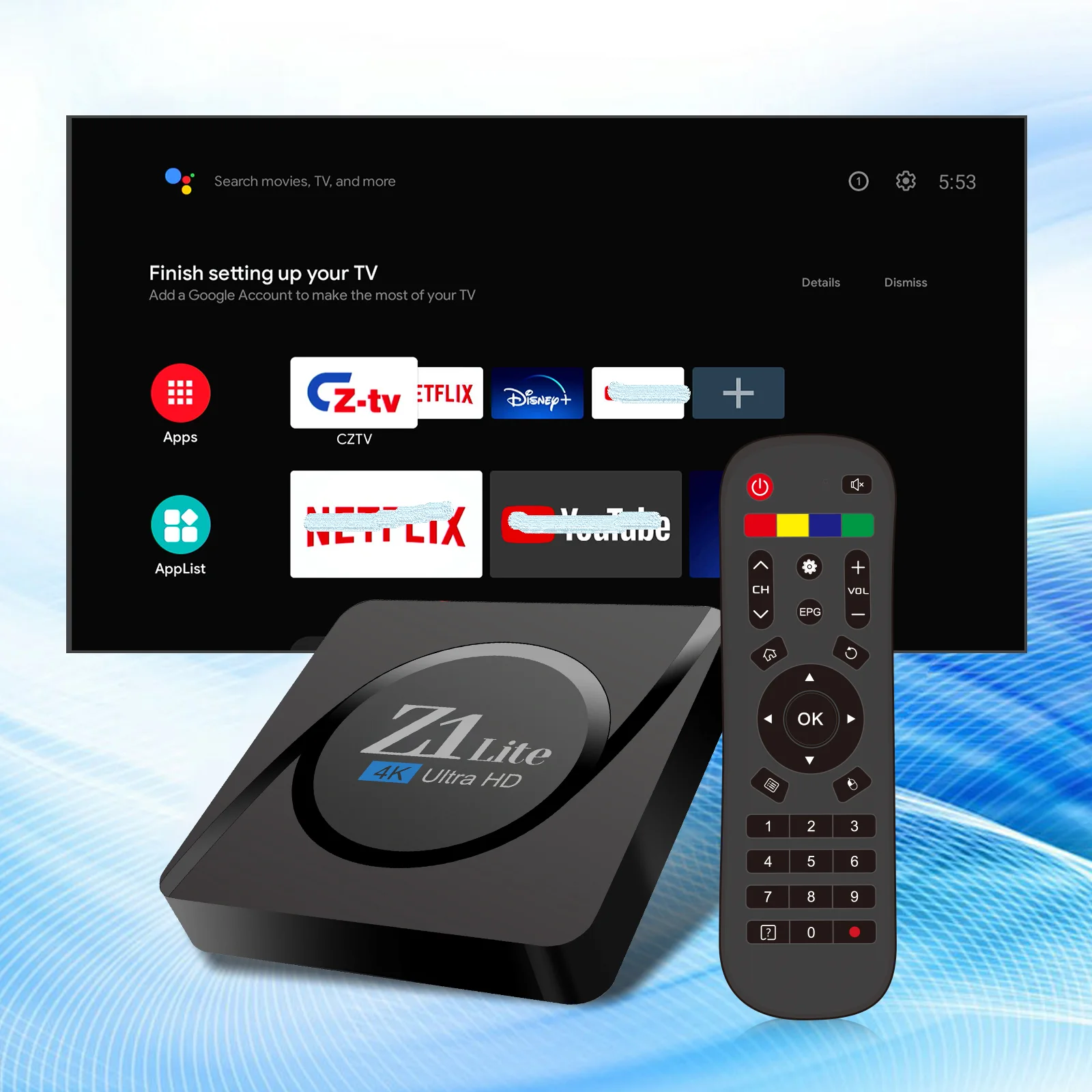 New product wholesale Android tv Box Z1 Lite Allwinner H313 4K Tv Box 2+16GB Smart OTT  TV BOX  Dual wifi with IR Remote Player