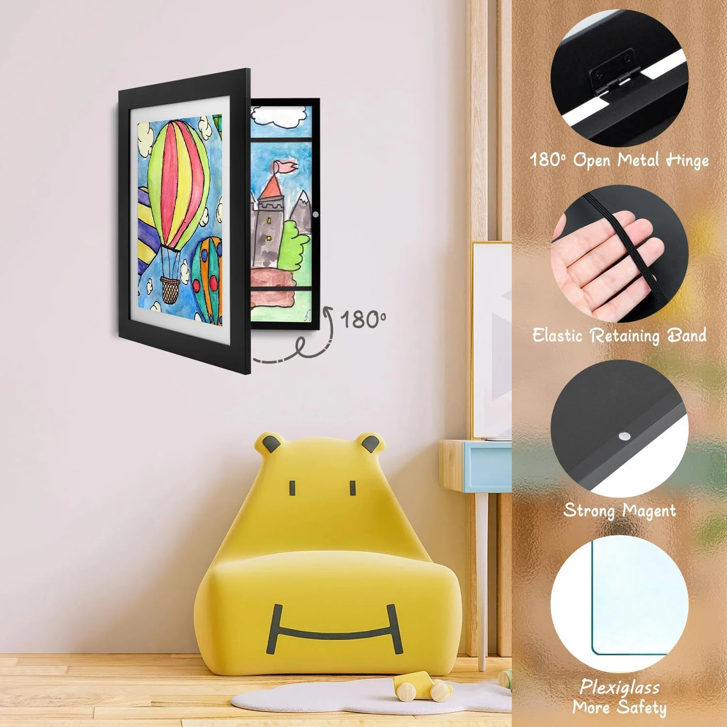 Hot sale solid wood Front-Opening for Kids Drawings, Artworks, Children Art Projects, Schoolwork  A4 Kids Art Photo  Frames