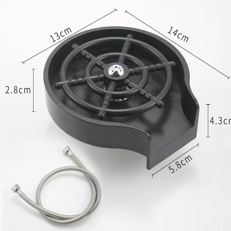 Hot Selling Stainless Steel Bottle Washer High-Pressure Glass Rinser for Kitchen Sink Black Cups Cleaner for Bar Sink