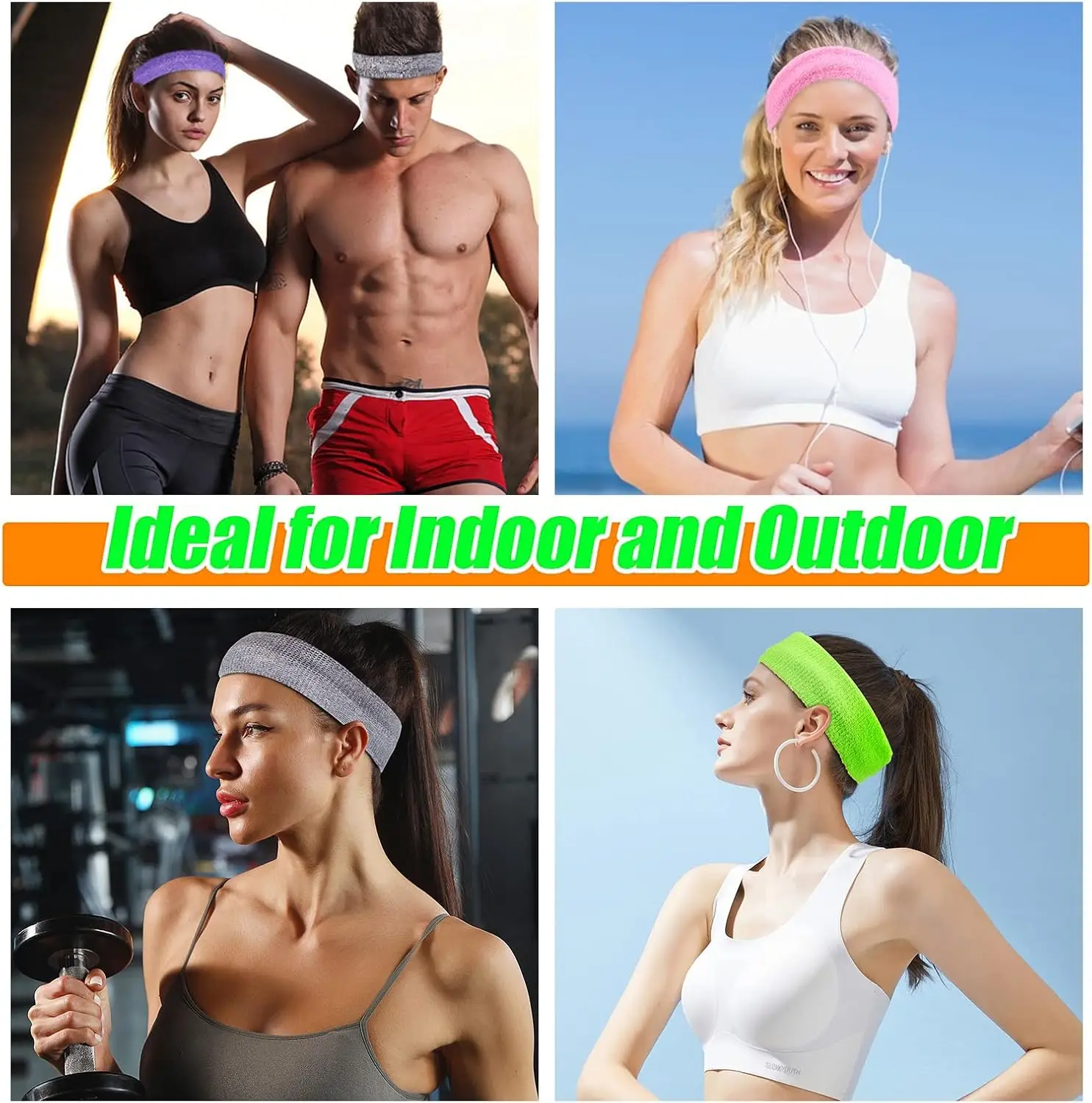Wicking Stretchy Athletic Sweatband/Sport Headbands/Head wrap/Yoga Headband/Head Scarf/Best Looking Hairband,Towel Material