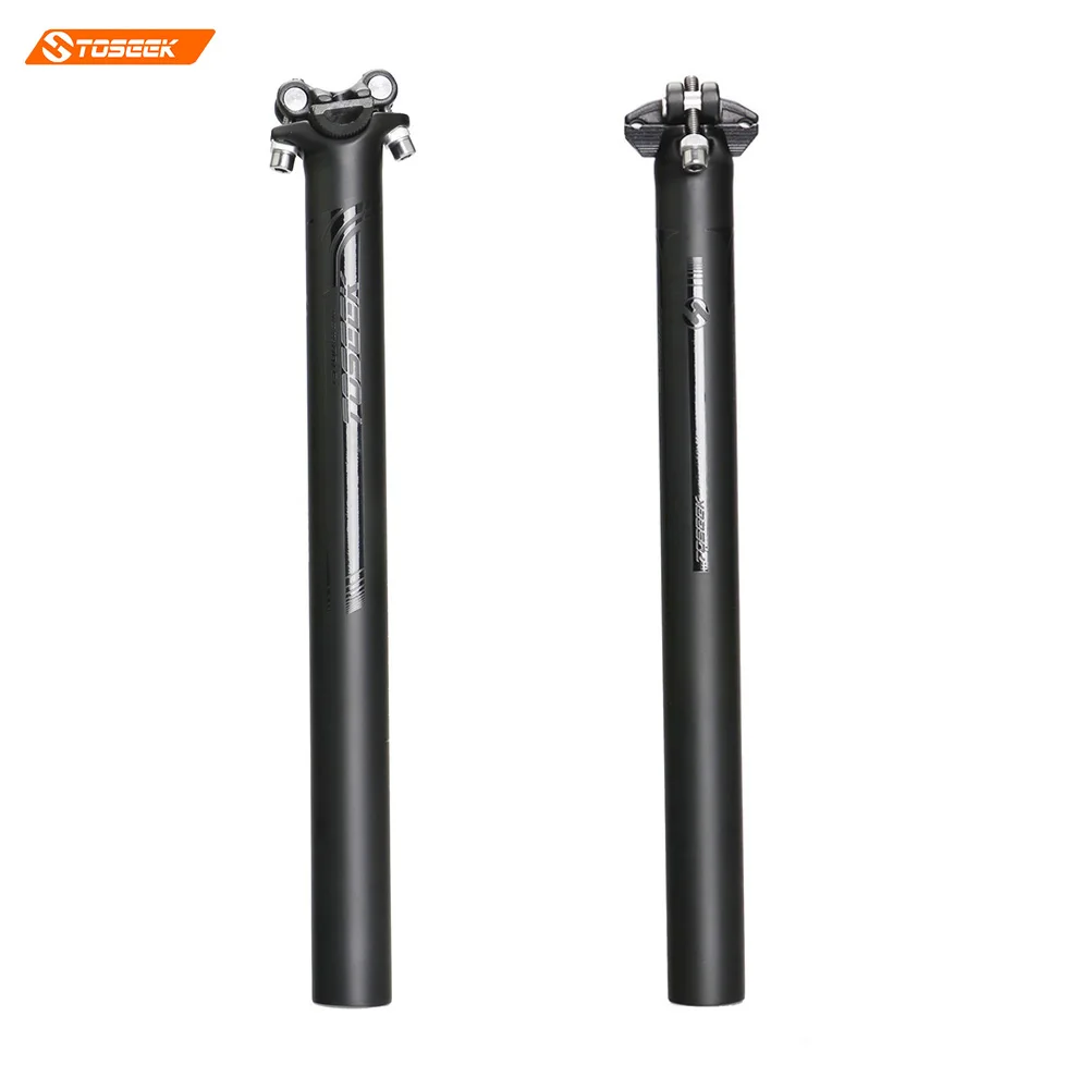 Toseek Carbon Seat post Bicycle Seat Post  3K matte 27.2/30.8/31.6 x350/400mm logo gloss black 240g