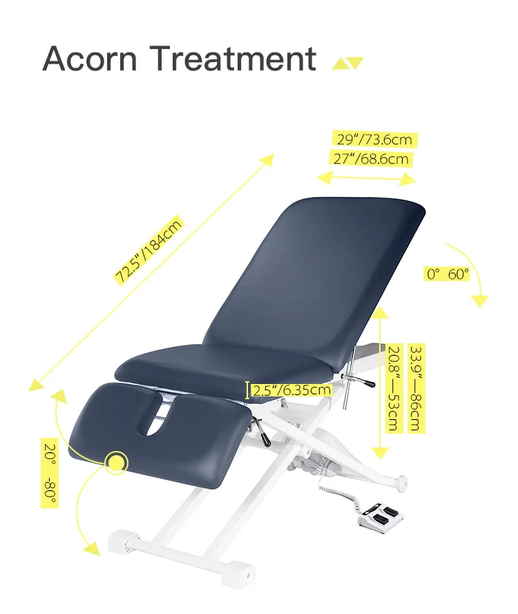 Mt Acorn-Treatment 3 Section Motor Cheap Price Electric Height Adjustable Treatment Table Physiotherapy Bed Massage Therapy Bed