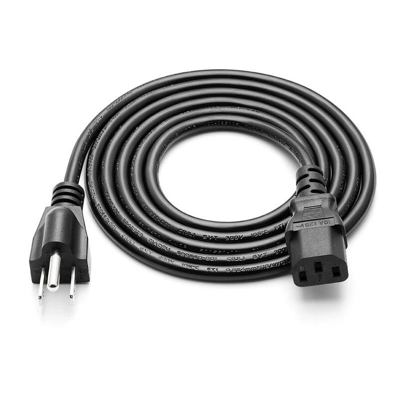 
US Plug Power Wire Cable 1.5M 125V 10A Pure Copper 3 Core Home Appliance Power Cords 