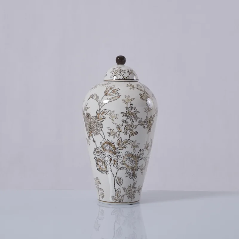 new design temple jar sets hot sale home decor ceramic mid century vase