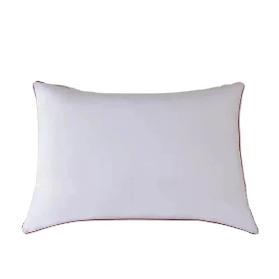 MOQ 200pcs Luxury Hotel Custom High Resilient White Goose Duck Down Feather Sleep Pillow Cotton Comfy Pillow Inserts