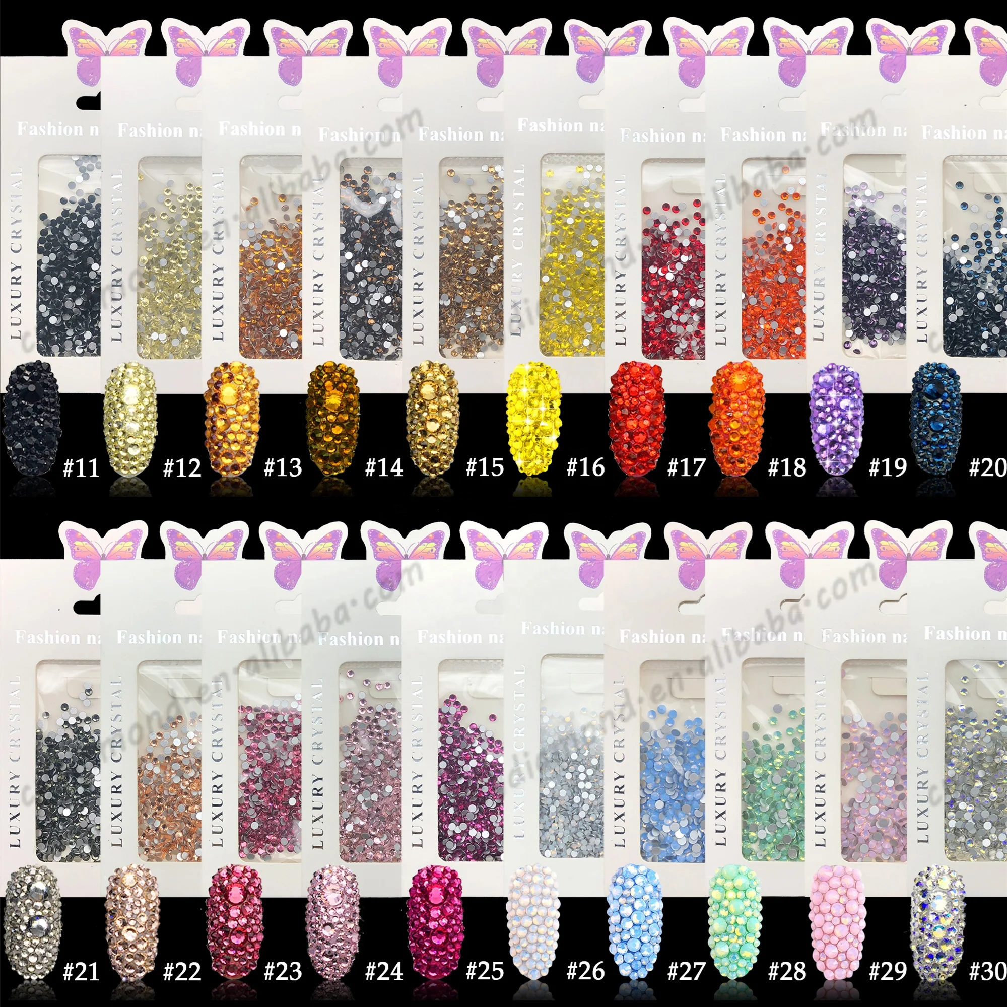 CY SS10 Multicolor Wholesale Diamond Diy Nail Art Flat Back Stone Non Hot Fix Designs Rhinestones
