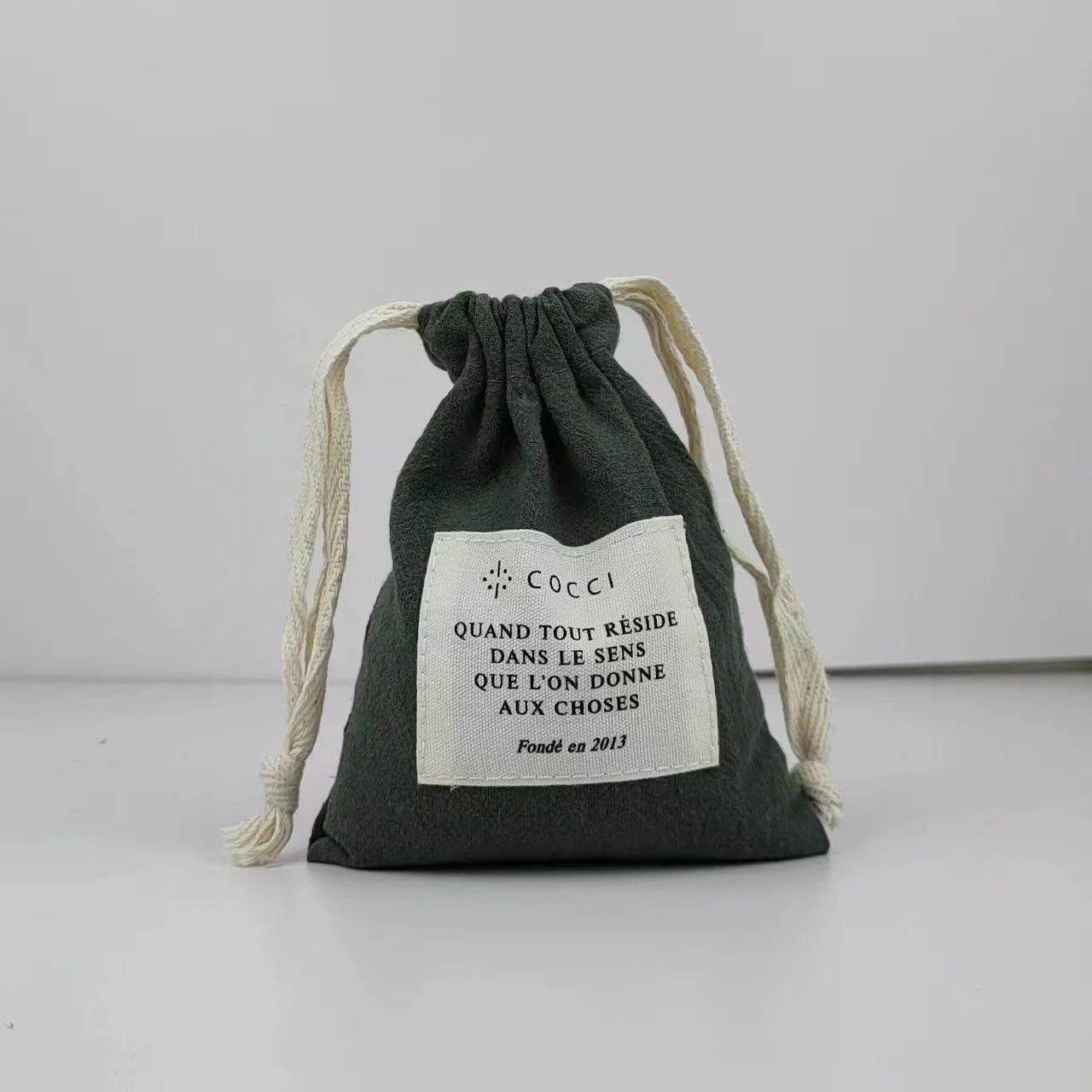 Accept Print Logo Cotton Bag Gift Packaging Dust Proof Favor Natural Soft Cotton Drawstring Bag
