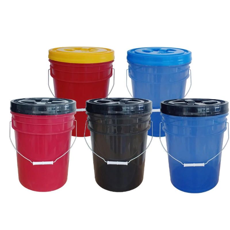 Перерабатываемое 20-литровое пластиковое ведро с ручкой, индивидуальное ведро 5 галлонов для автомойки, пластиковое ведро 20 литров с крышкой