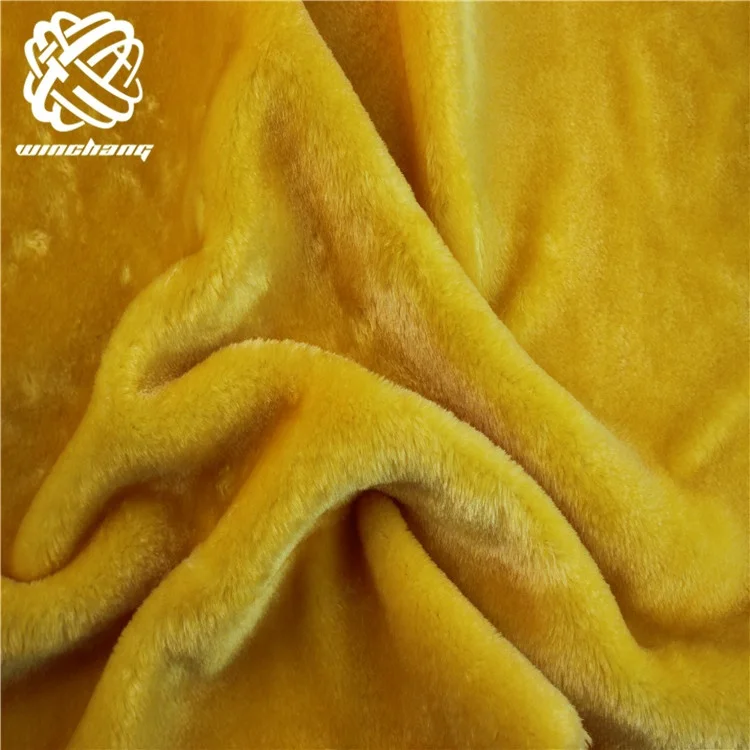 China Manufacturer Wholesale Faux Fur Yellow 10mm 100%  Polyester Boa Plush Faux Fur Lining Fabric