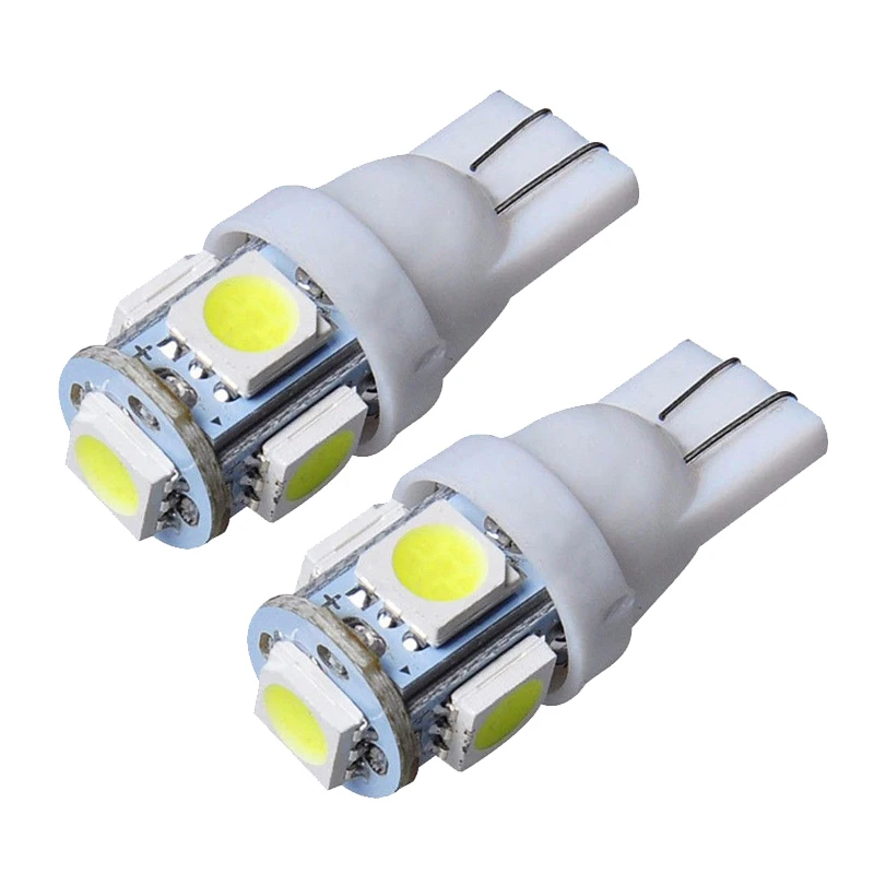 Супер яркий W5W 194 168 T10 5smd 5050 Автомобильный светодиодный светильник красный синий зеленый желтый белый DC 12 В T10 светодиод