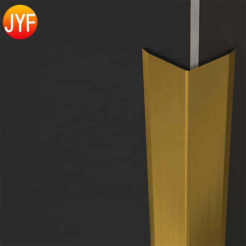 New design Metal Flooring Transition Strips Stainless Steel Trim Brass Metal Square Edge Tile Trim Floor Skirting