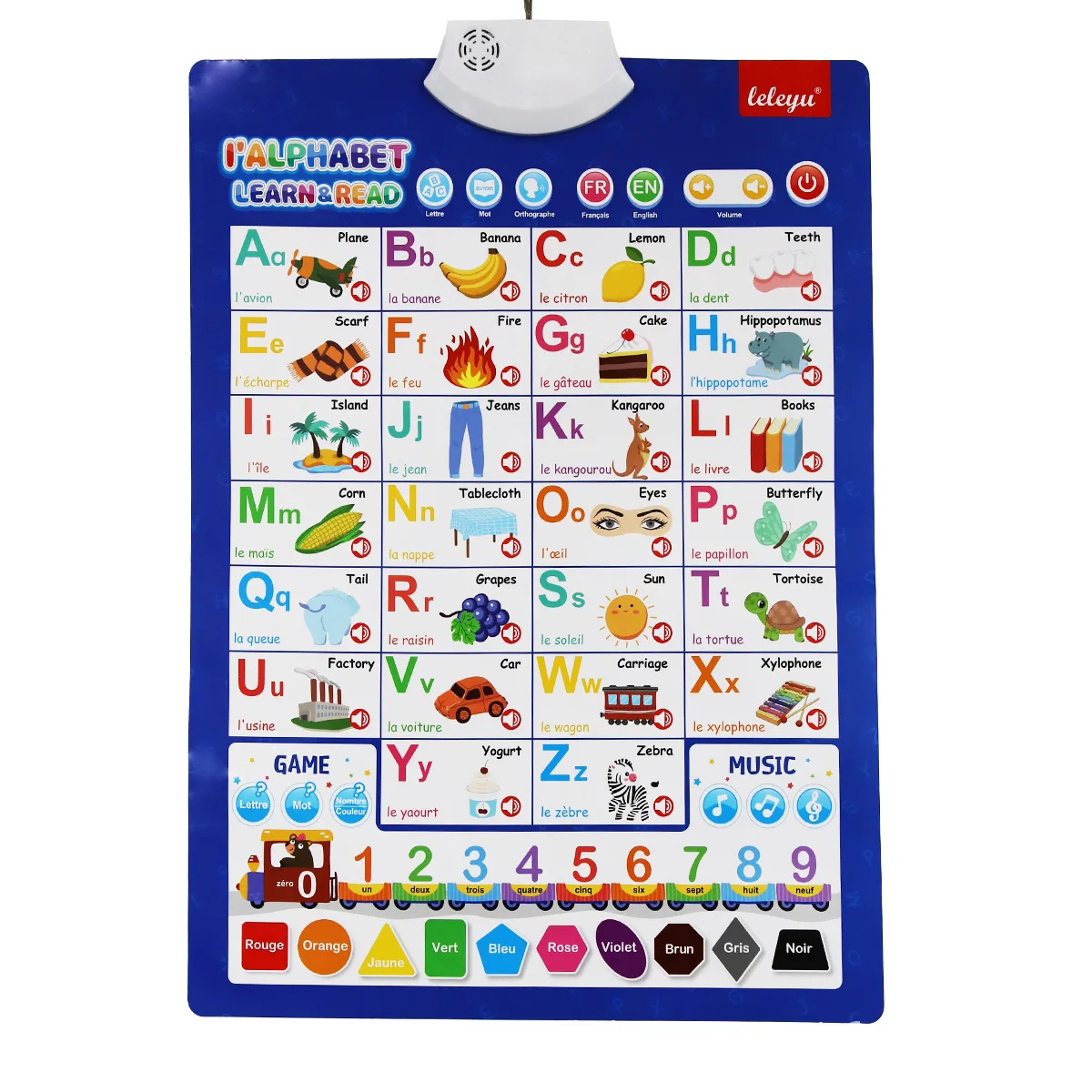 French Alphabets Talking Poster Early Education Electronic Interactive Spanish Arabic English Bilingual Learning Charts