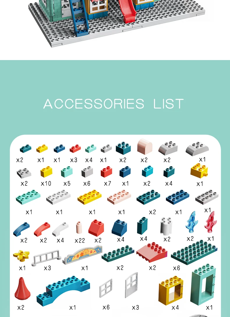 IPOP Compatible legoing 177pcs plastic big ABS Kids Building Block Set DIY Educational building block toys for kids