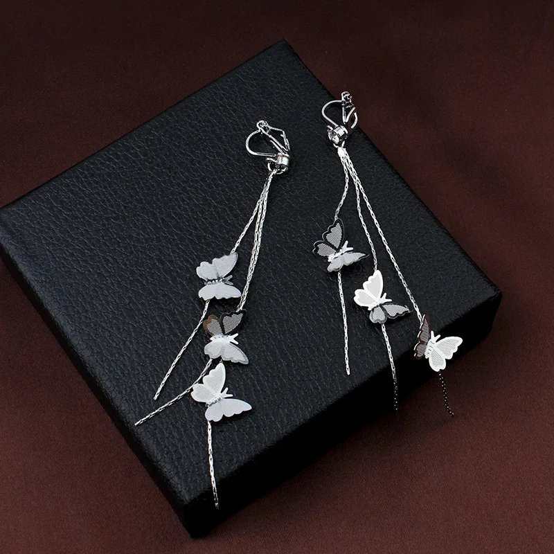  Cheaper High Quality Ear Jewelry Wholesale Super Fairy Long Chain Multi-Butterfly Hanging Earring For