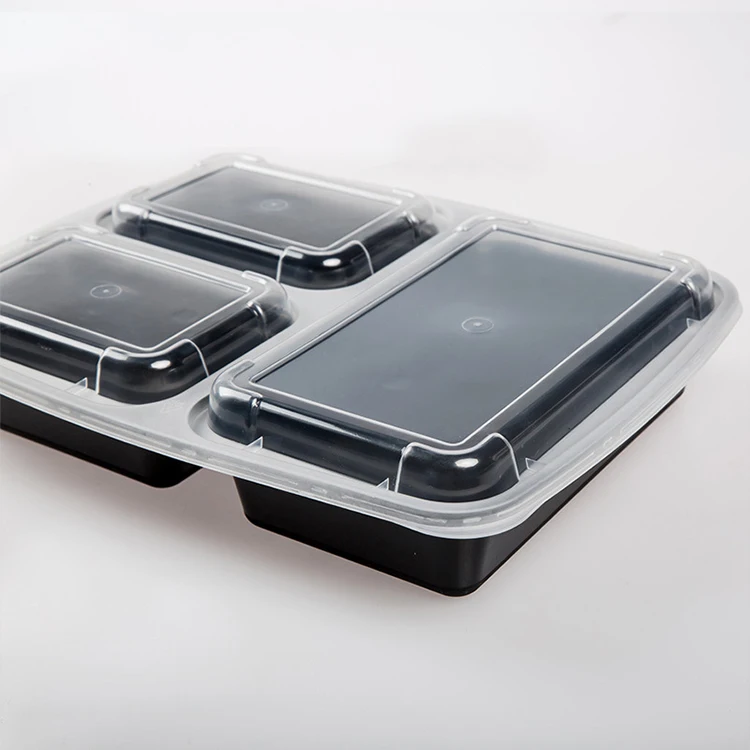 Не содержит Бисфенол А, экологически чистый одноразовый пластиковый пищевой контейнер с 3 отсеками для микроволновой печи