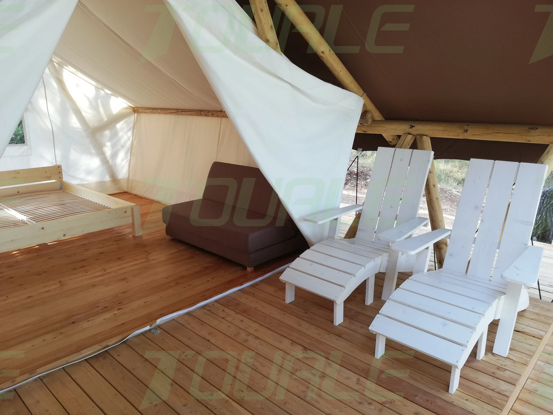 luxury outdoor safari tent wooden pole sunroom tent glamping for hotel