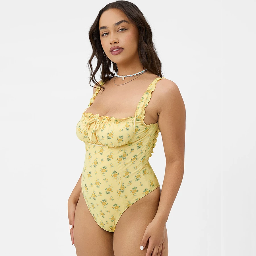 Custom your LOGO Crinkle Swimsuit Swimwear Women Sexy Beachwear Bathing Suits Stripe One Piece Swimsuit Crinkle