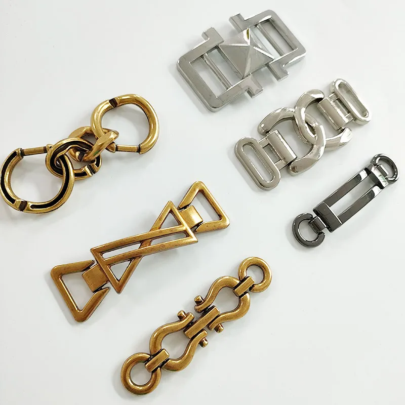 High quality custom shoe chain decoration shoe buckle with brand logo metal shoe decoration