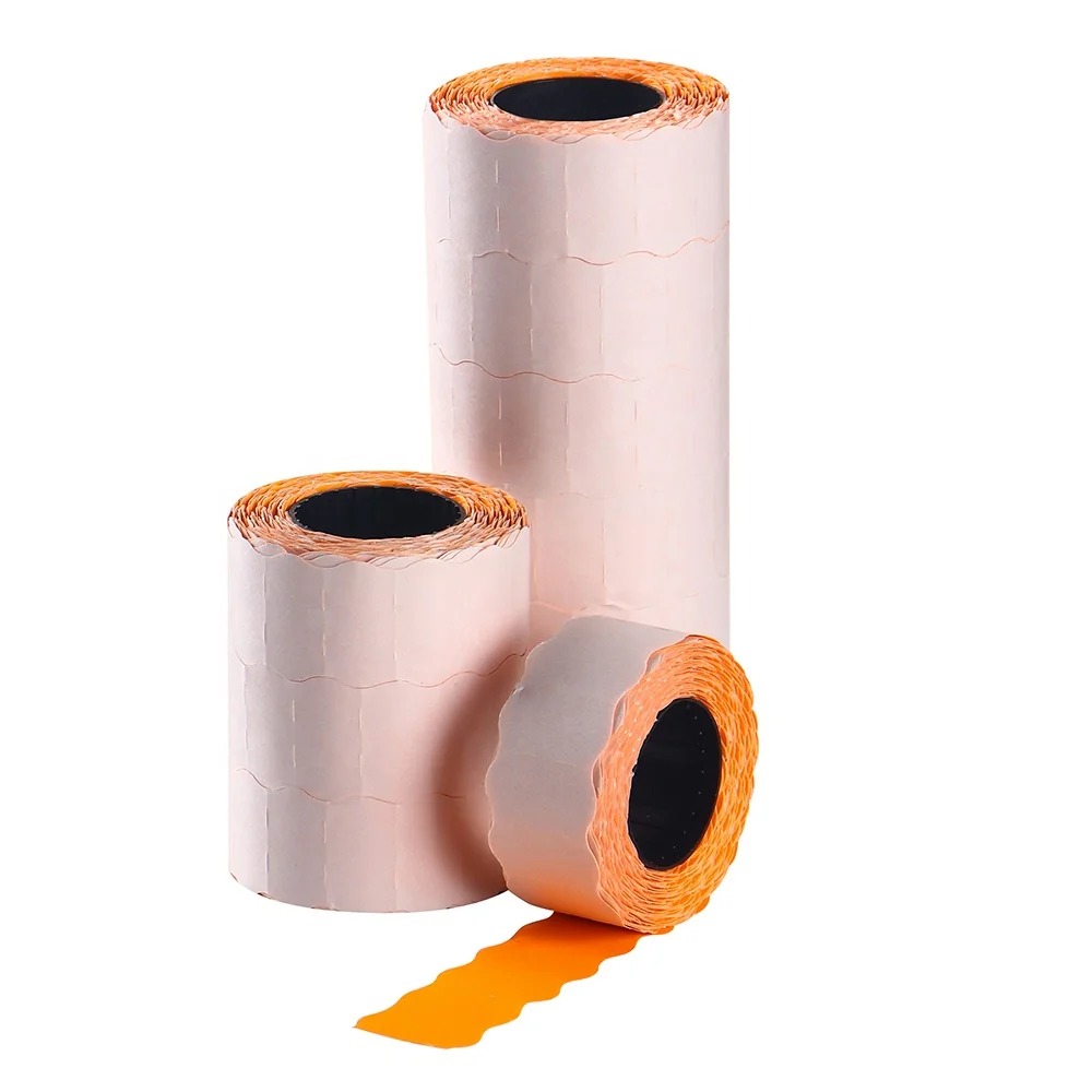10 Roll Wave Shape 5500 Price Gun 22x12mm Self Adhesive Pricing Gun Printing Sticker Price Tag Label