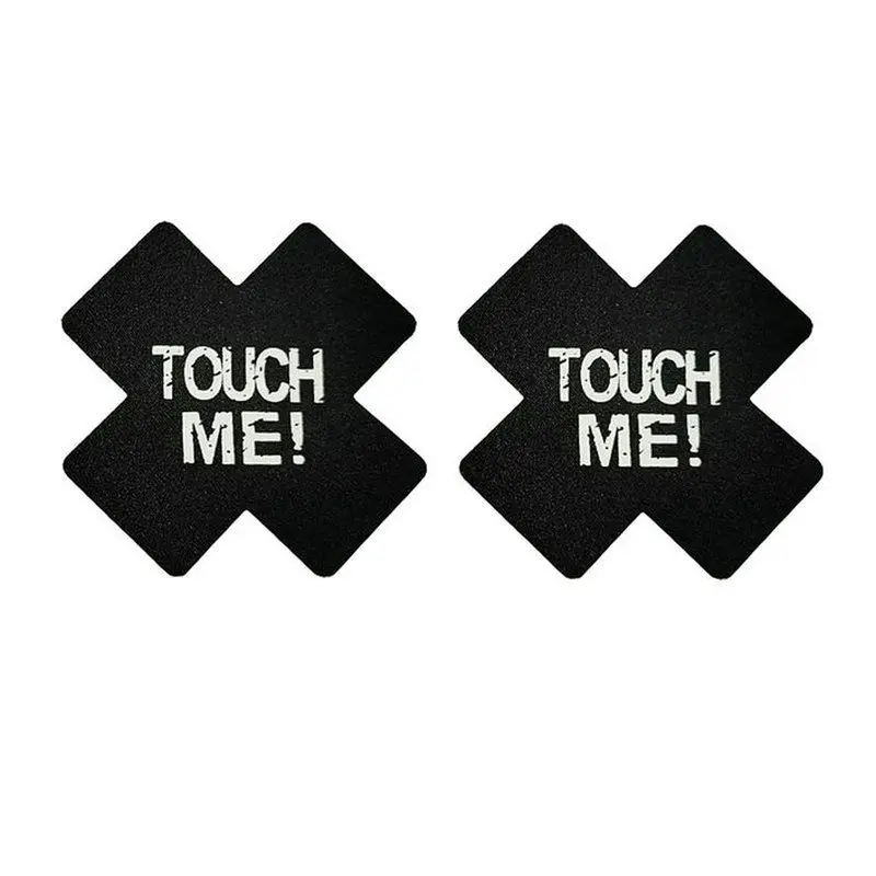 Nipple Pasties Disposable For Women Boob Cross Pasties Adhesive Nipple Cover Sexy Black