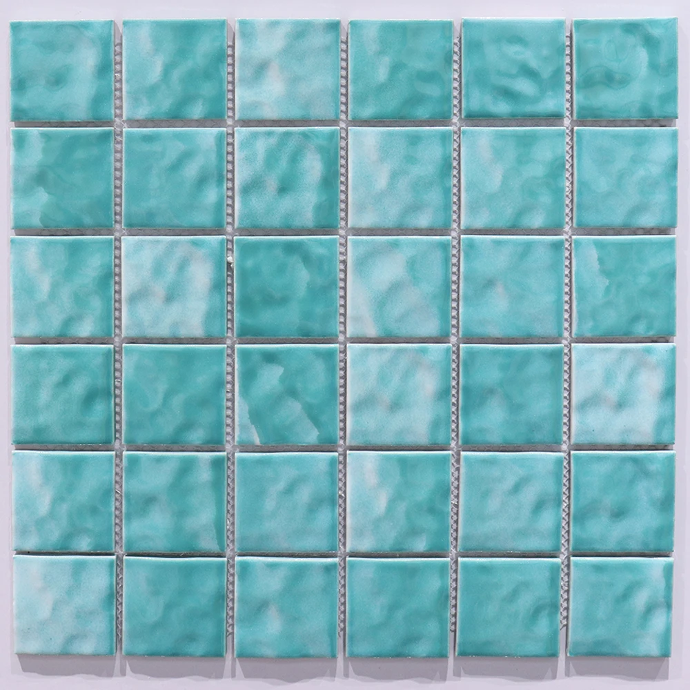 Chinese Foshan wholesale price 30 x 30 cm Ceramic Blue Mosaic Glazed Tiles For Swimming Pool Porcelain Floor
