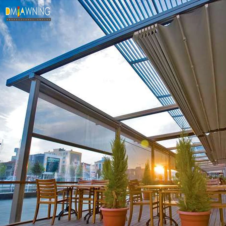 Low Price Pergola Awnings Adjustable Electric Retractable Roof For Decking