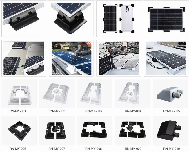 ABS Plastic Or Aluminum Corner Bracket Solar Motor Home Yacht Support System