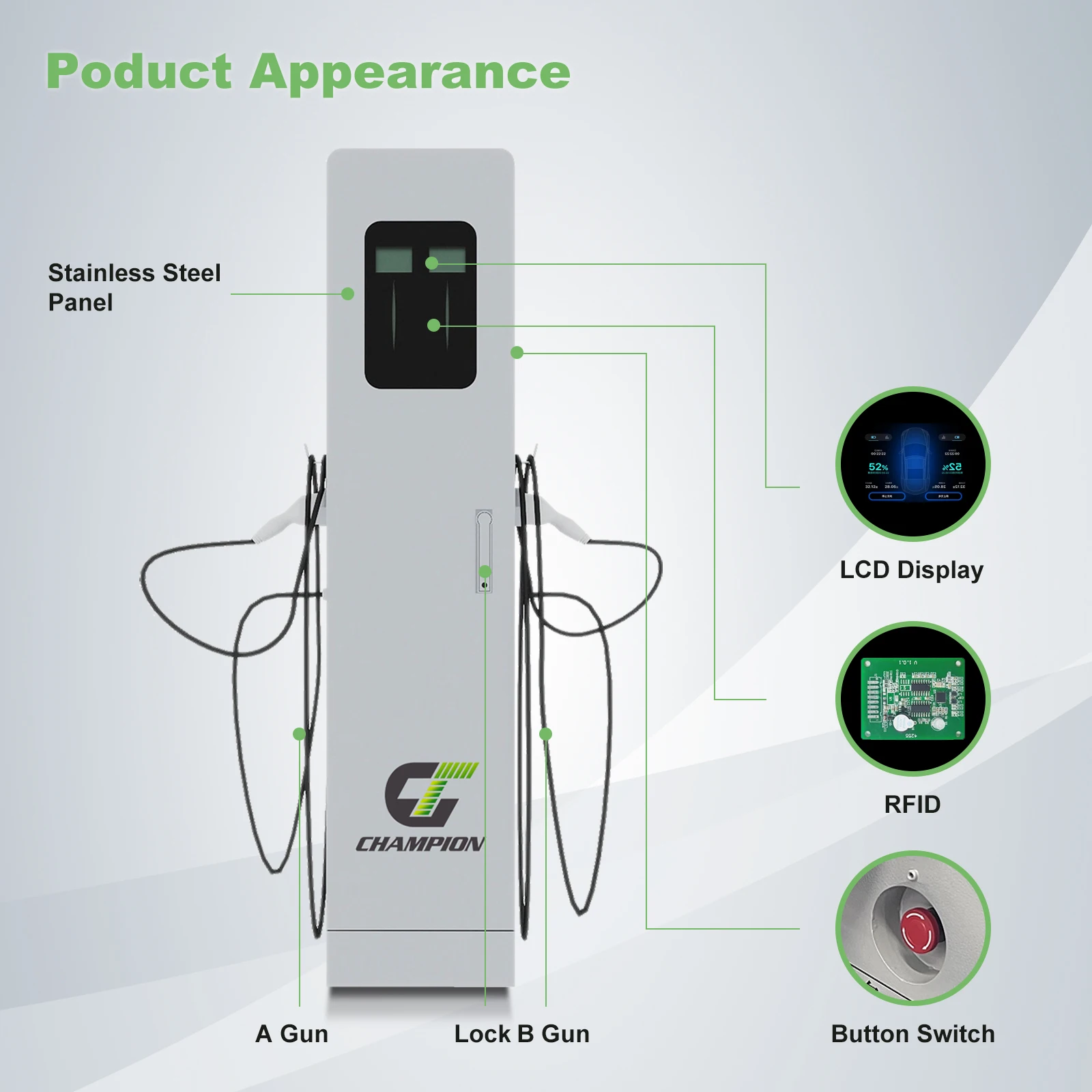 2024 Best Price AC Cabinet Charging Pile Hot-selling Floor-standing EV Charger with CE for Electric Car Charging