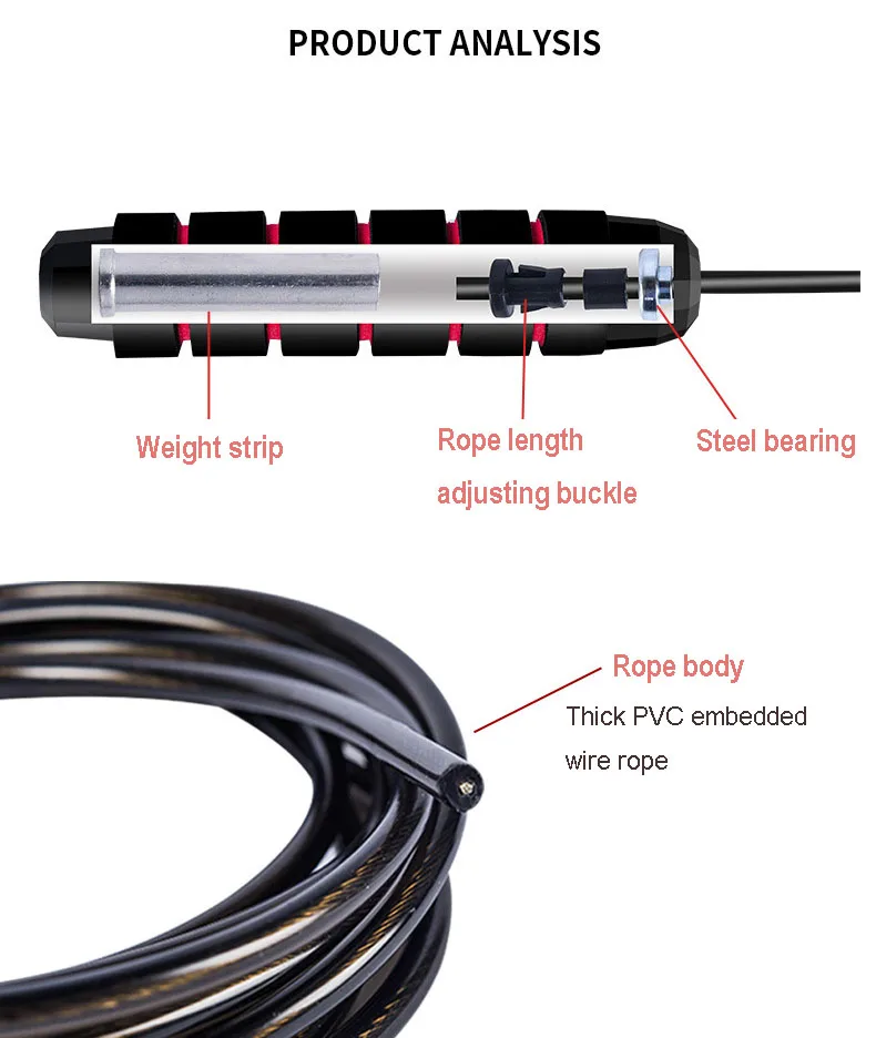 Fat Burning For Fitness Steel Wire Skipping Rope Heavy Skipping Rope Bearing Skipping Rope