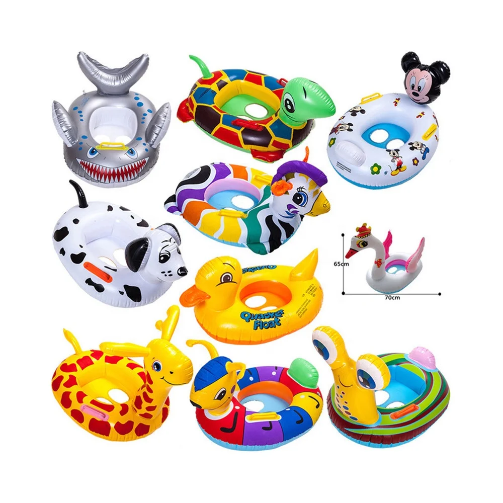 Animal Baby Inflatable Swim Boat Pool Floats Safety Kids Seat PVC Swim Sitting Rings For Pool Water Fun