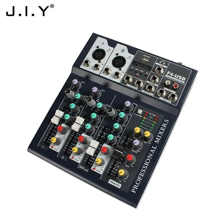 J.i.y F4-Usb Фирменная Новинка Портативный микшерная цифровой профессиональный аудио смеситель с высоким