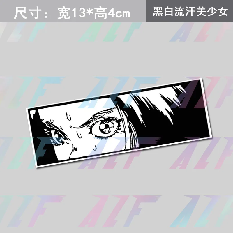Popular Custom Creative black & white Style Cartoon Girls Figures Car Stickers For Motorbike