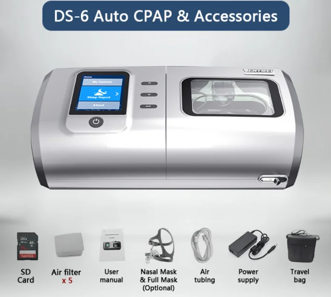 Домашний портативный вентиляционный илатор, автоматический сипап-аппарат для апноэ во сне, встроенный увлажнитель CPAP clean