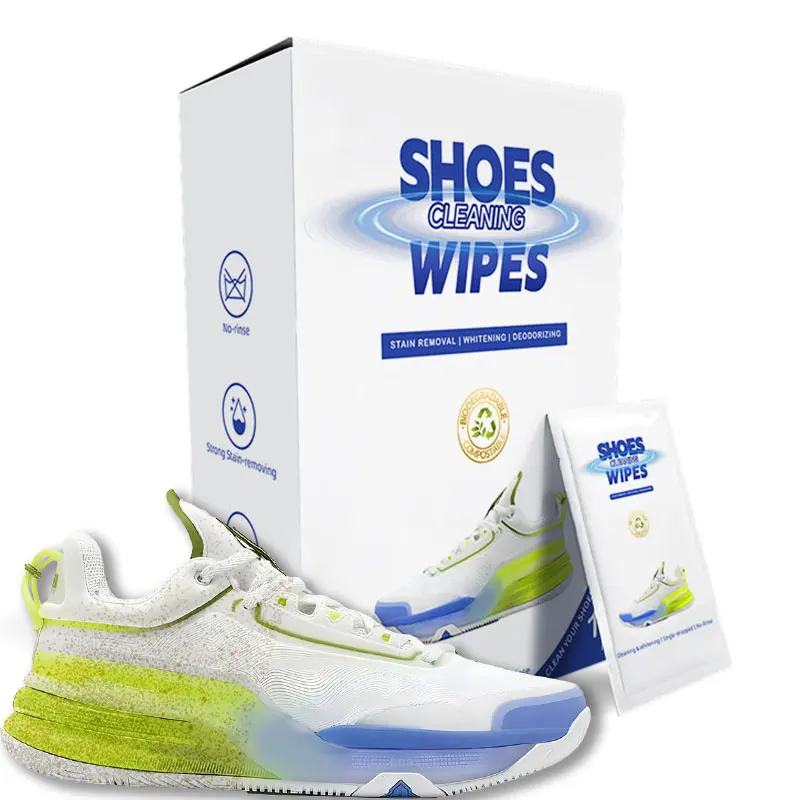 Quick Wipes 30 pcs Sneaker Wipes Portable Individual Pack Shoe Wipes for Adult in Paper Box