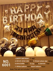 PartyForever Rose Gold Happy Birthday Balloons Banner Set for Her Birthday Party Decorations and Supplies Kit for Women and Girl