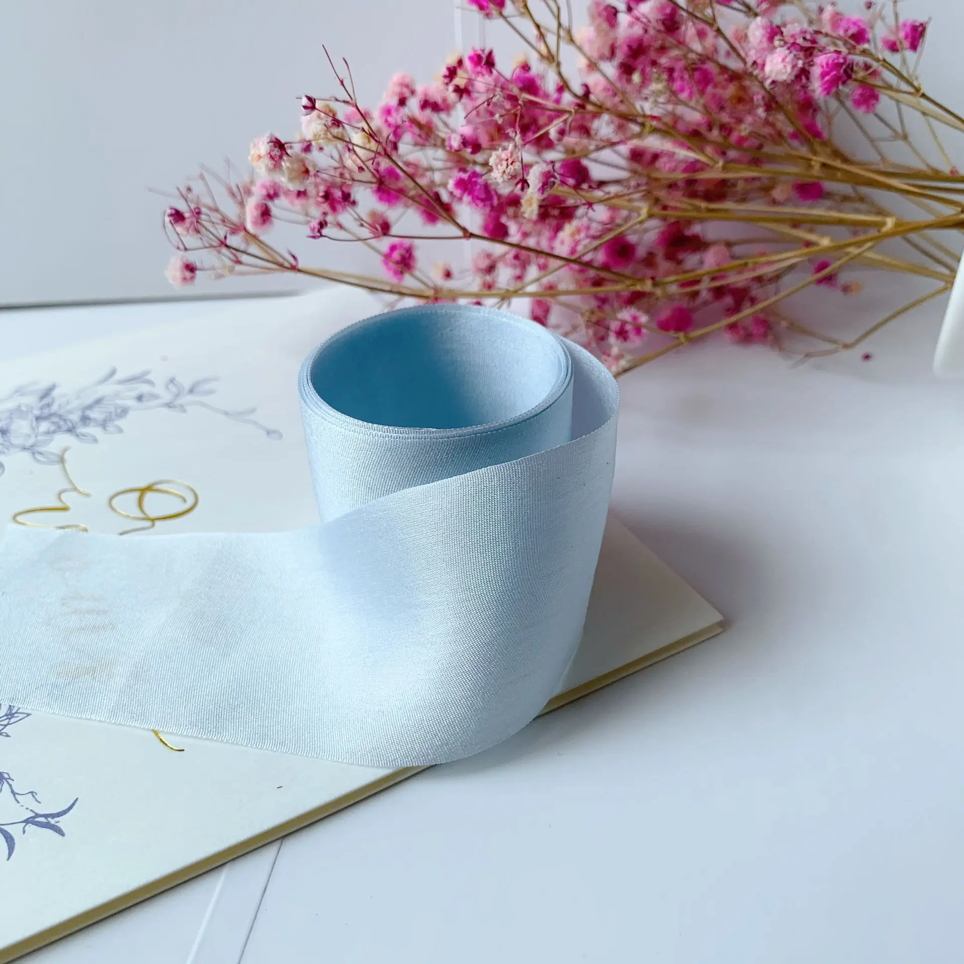 
4mm-36mm hand dyed new color 100% pure silk embroidery ribbon wedding ribbon thin taffeta high quality silk ribbon Handcraft 