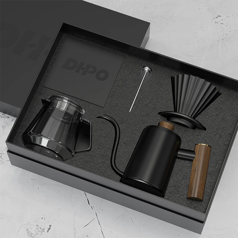 DHPO High Quality 300ml Drip Pour Coffee Making Tools Durable Home Use Brew Coffee Set Elegant Europe Gift Box Home Coffee Shops