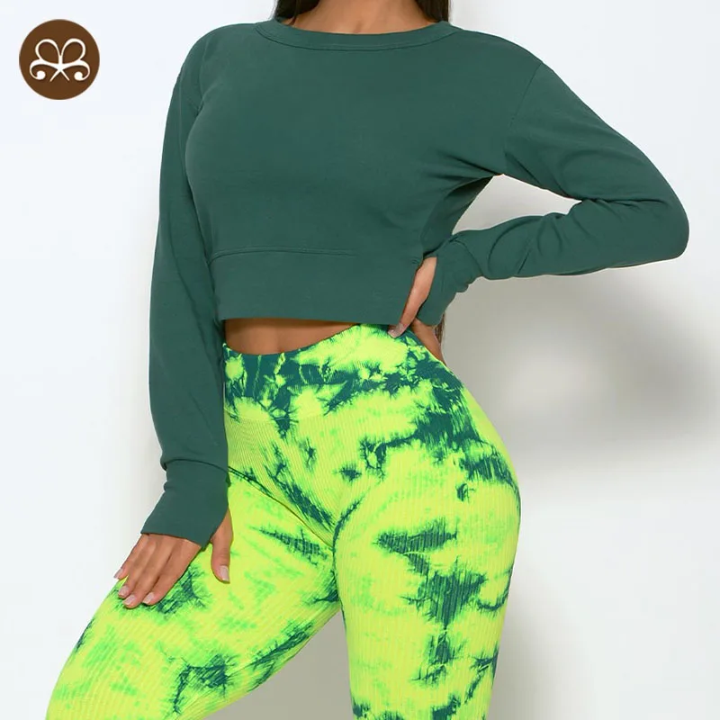 Custom New design Fashion plain open back pullover girls Casual Women Fitness Long Sleeve hoodies