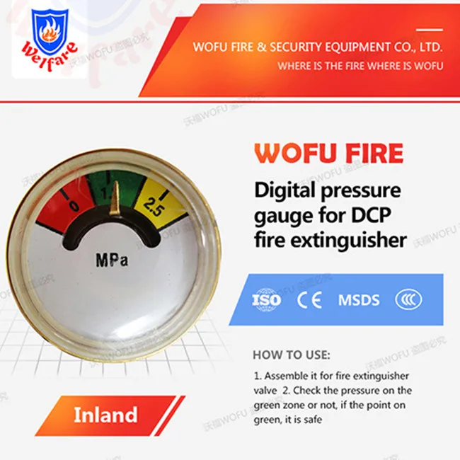 2024 Iso CE Spring tube gauge  dry powder  fire extinguisher pressure gauges extinguisher Manometer extinguisher accessories