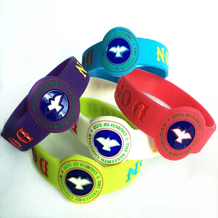 Factory Cheap Custom Glowing Led Event Silicone Wristband with Logo Engraved Rubber Bracelet Printing Your Own Logo