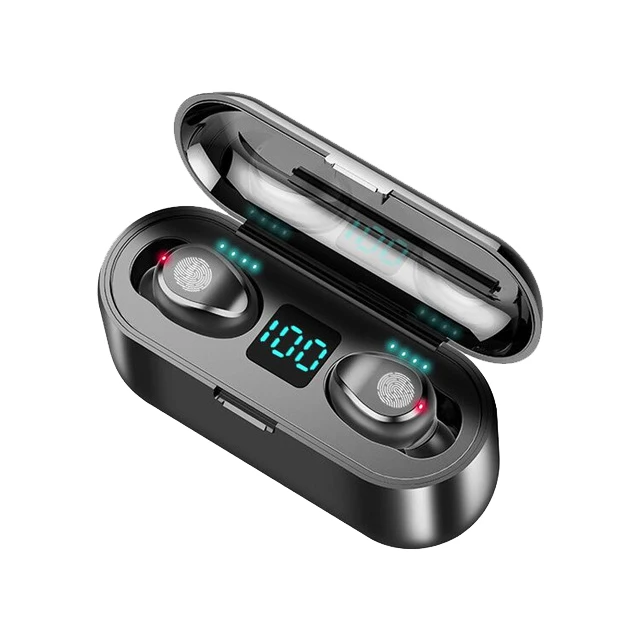 
2021Hot Selling HIFI Stereo F9 TWS Earphone Earbuds Wireless Fingerprint Touch Control Headphone Wireless Gaming Earbuds F9 