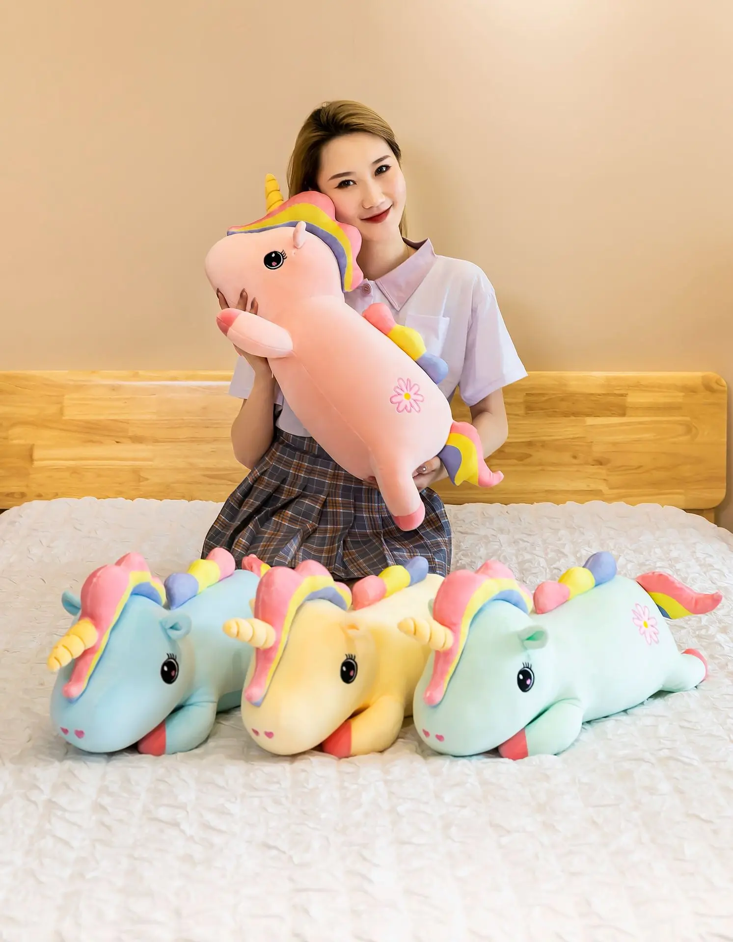 Cartoon animal pillow blanket car office nap blanket 2 in 1 unicorn pillow blanket Unicorn Plush doll customized stuffed toy